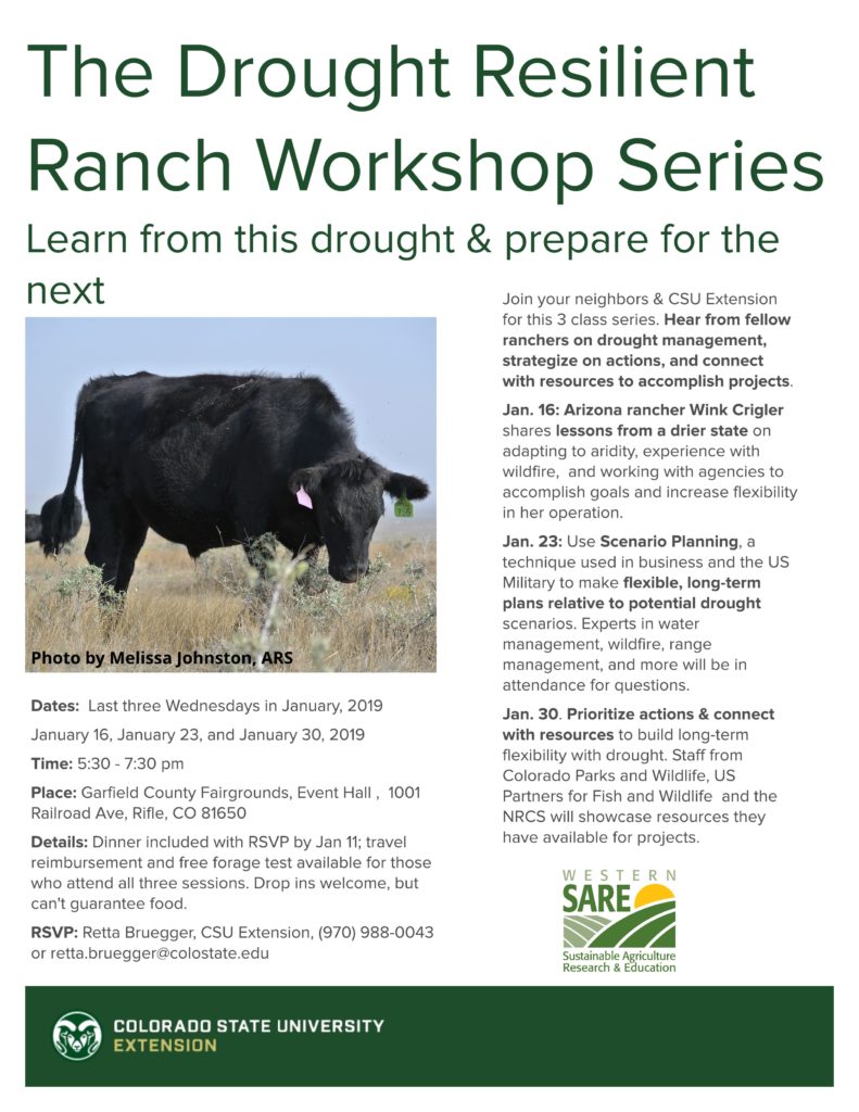 Flyer for Drought Resilient Ranch Series in Rifle, CO